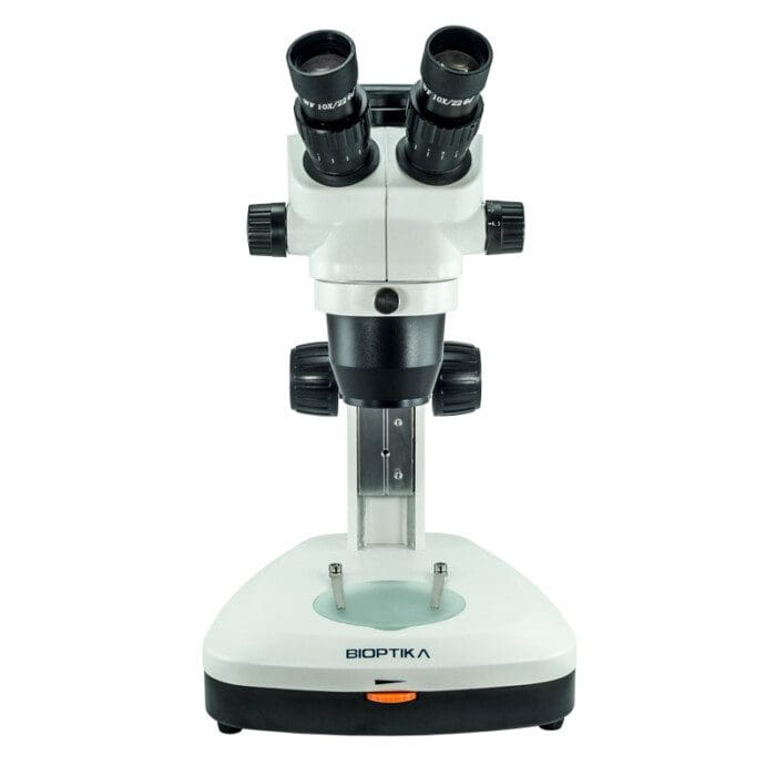 L20T - ESTEREOMICROSCÓPIO TRINOCULAR BIOPTIKA COM DUPLA ILUMINAÇÃO LED FRENTE